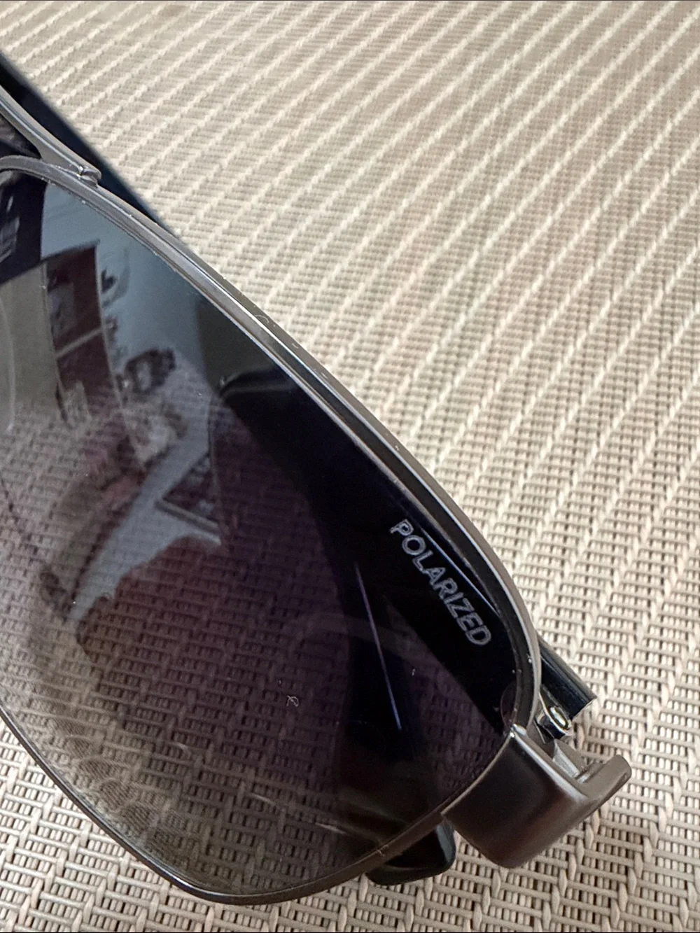 BOSS polarized Black Metal Double-Bridge Sunglasses with Dark Lenses